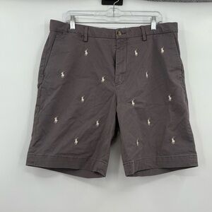 Ralph lauren polo gray all over‎ logo shorts classic stretch 35